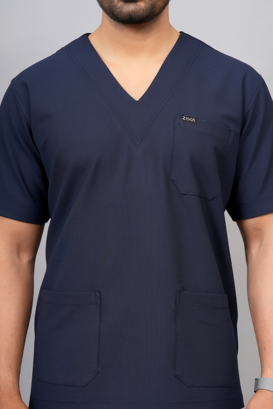 ZIVA EliteStretch men's ( Navy Blue ) 4-Way Stretch Scrubs
