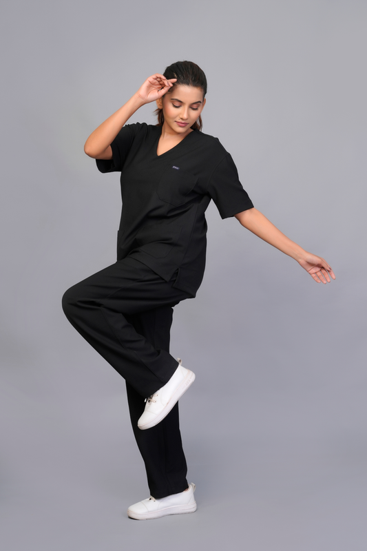 ZIVA EliteStretch womens ( black ) 4-Way Stretch Scrubs