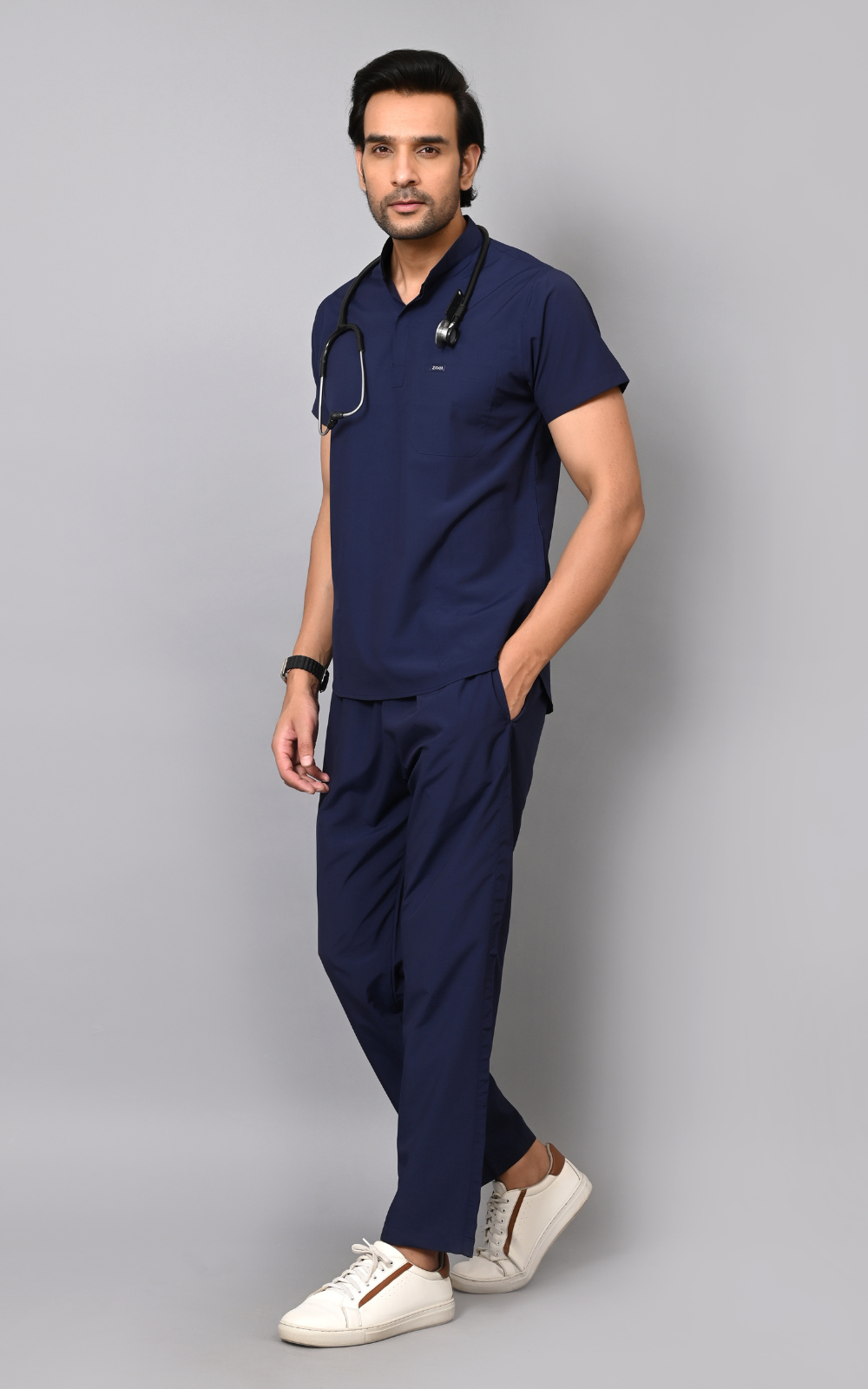 Mens Mandarin Elite Series (Navy Blue) Scrubs