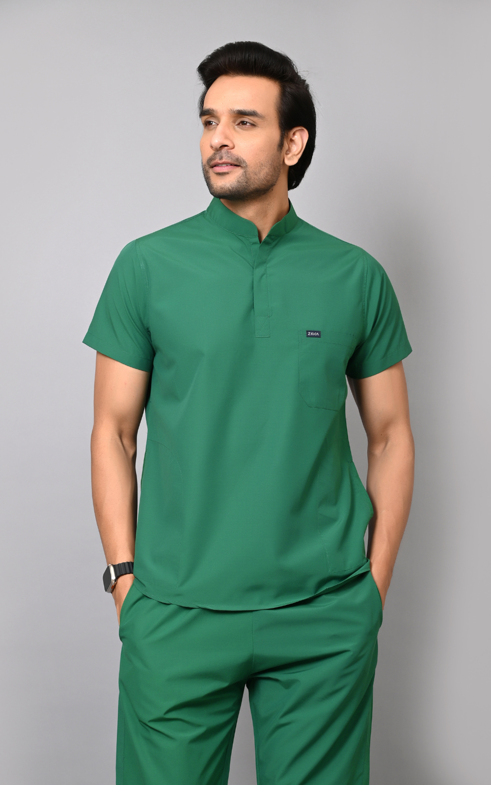 Mens Mandarin Elite Series (Hospital Green) Scrubs