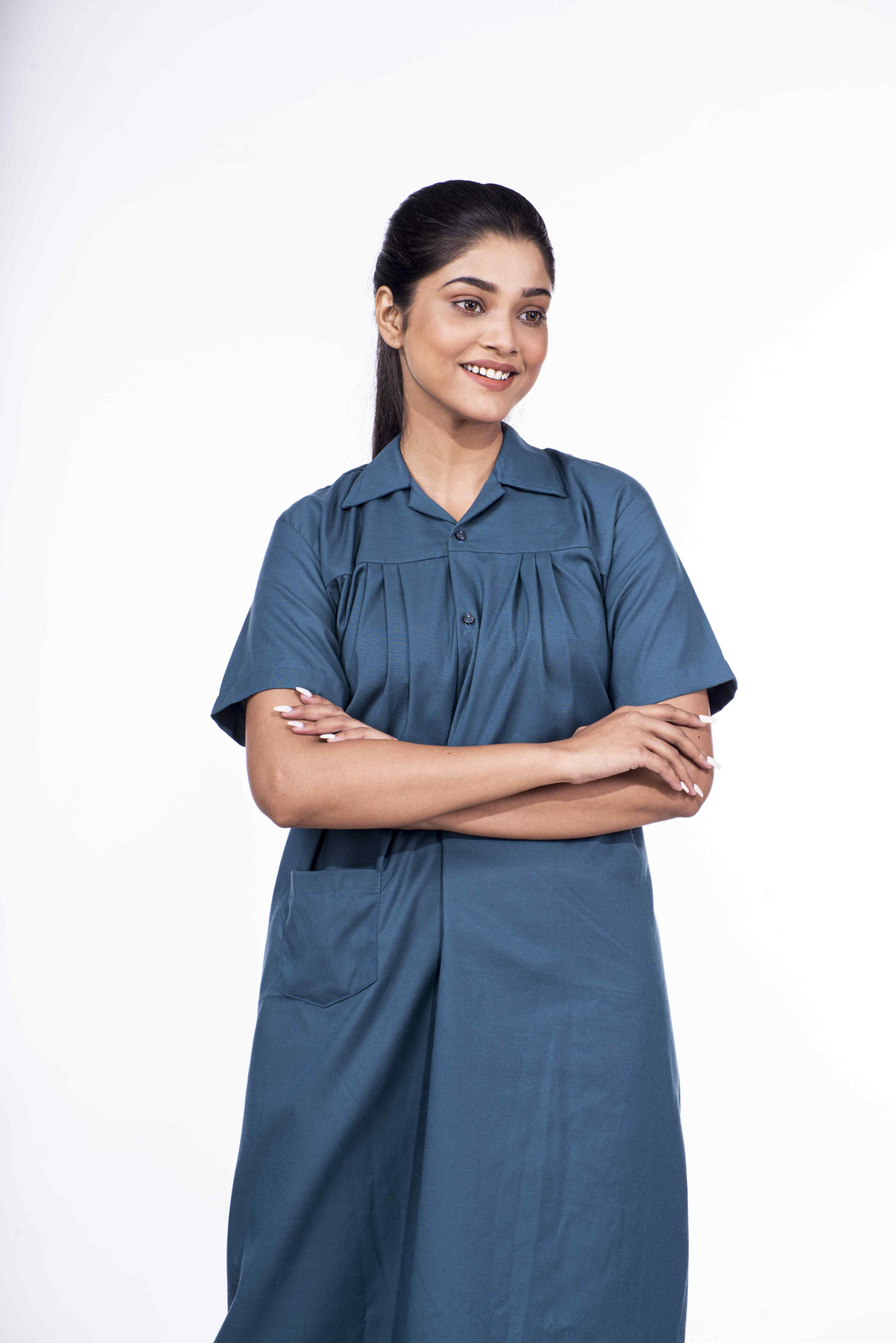 Hospital Essential OT Gown Blue Ziva Uniforms