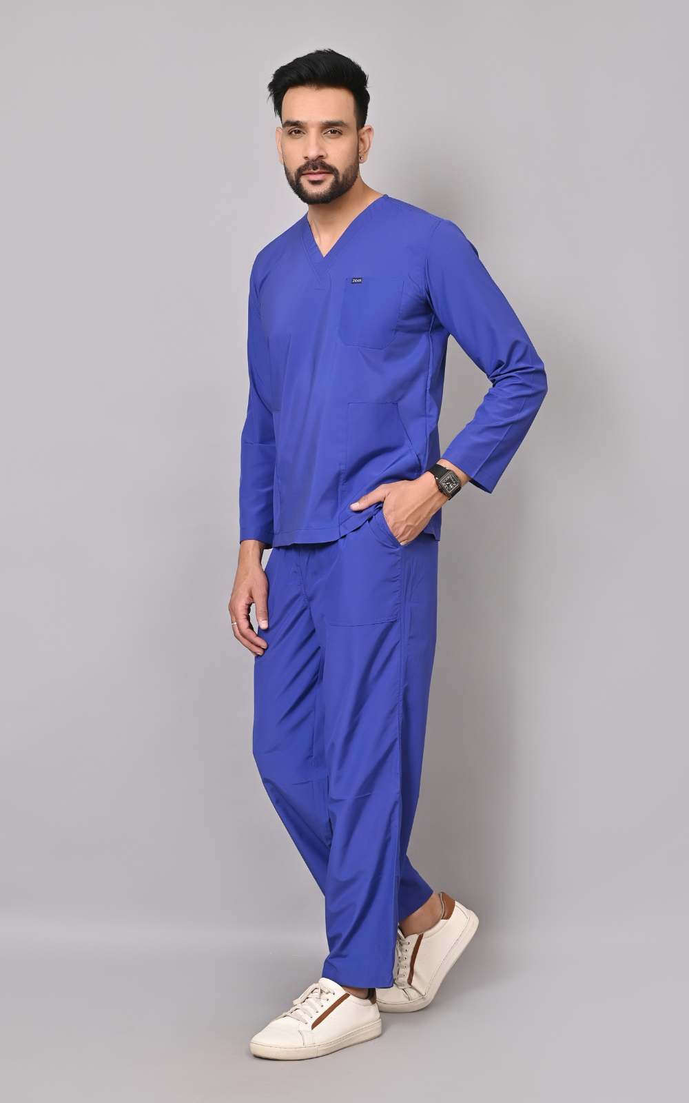 Men's Classic Full Sleeves ( Royal Blue ) Scrubs