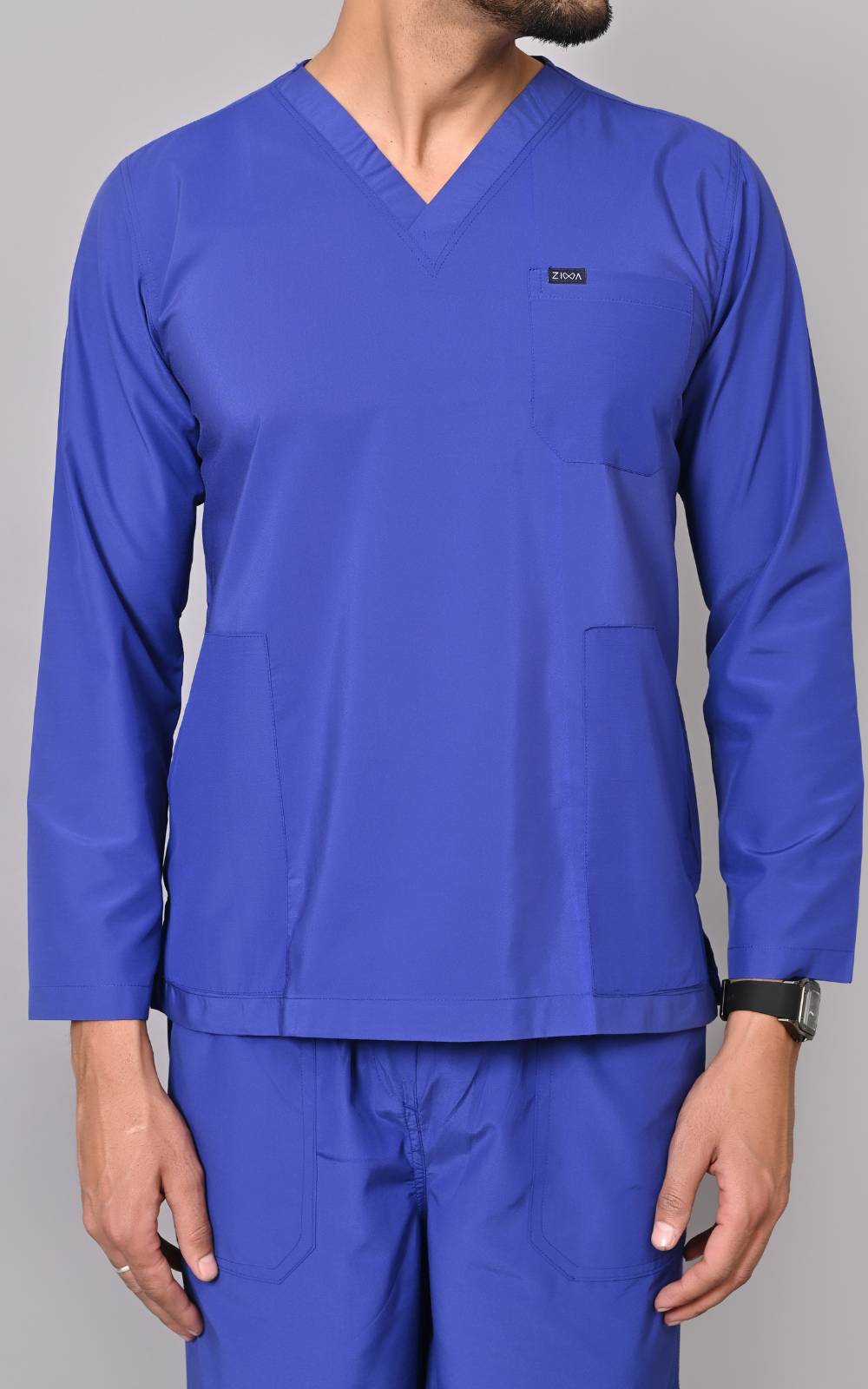 Men's Classic Full Sleeves ( Royal Blue ) Scrubs