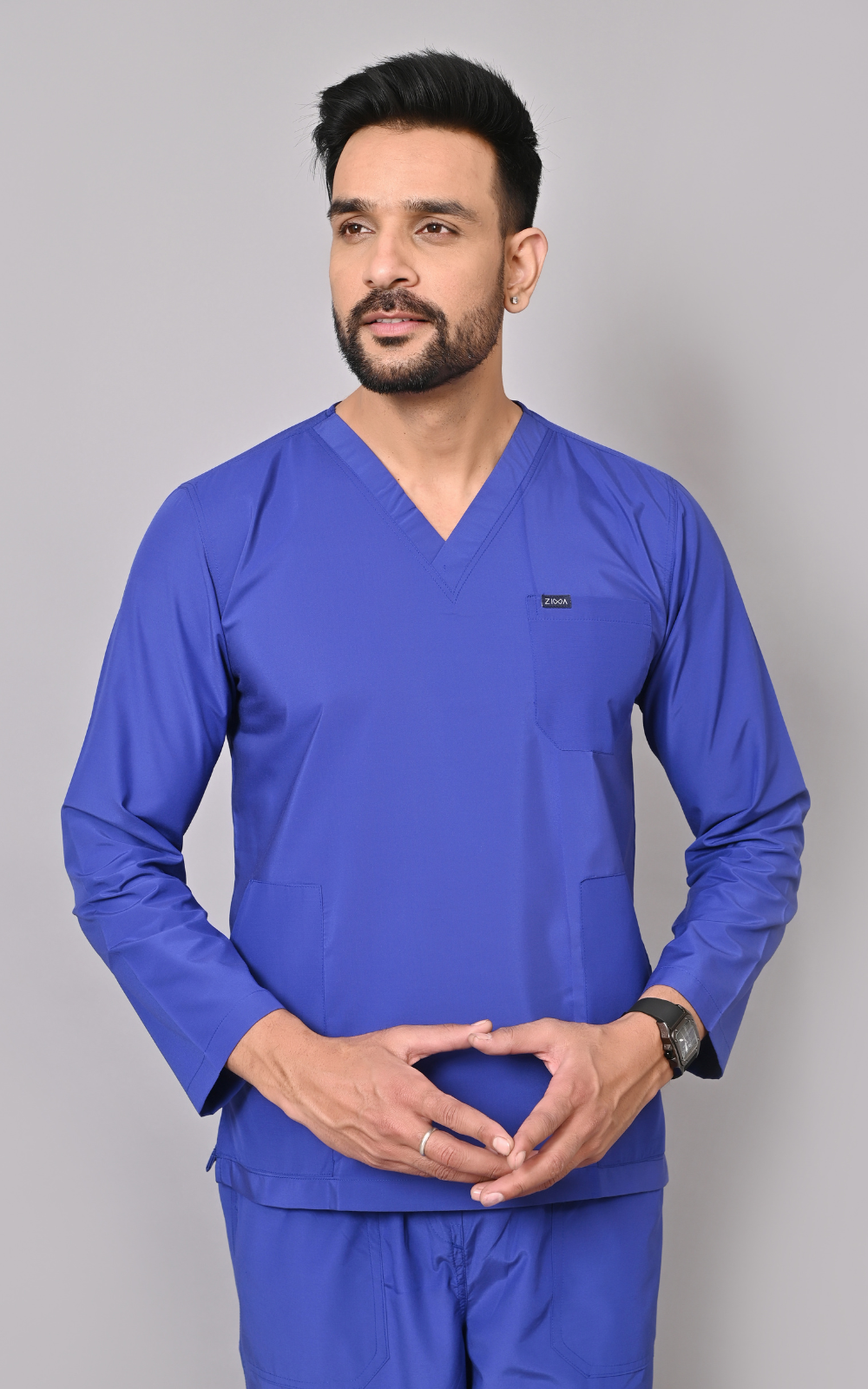 Men's Classic Full Sleeves ( Royal Blue ) Scrubs