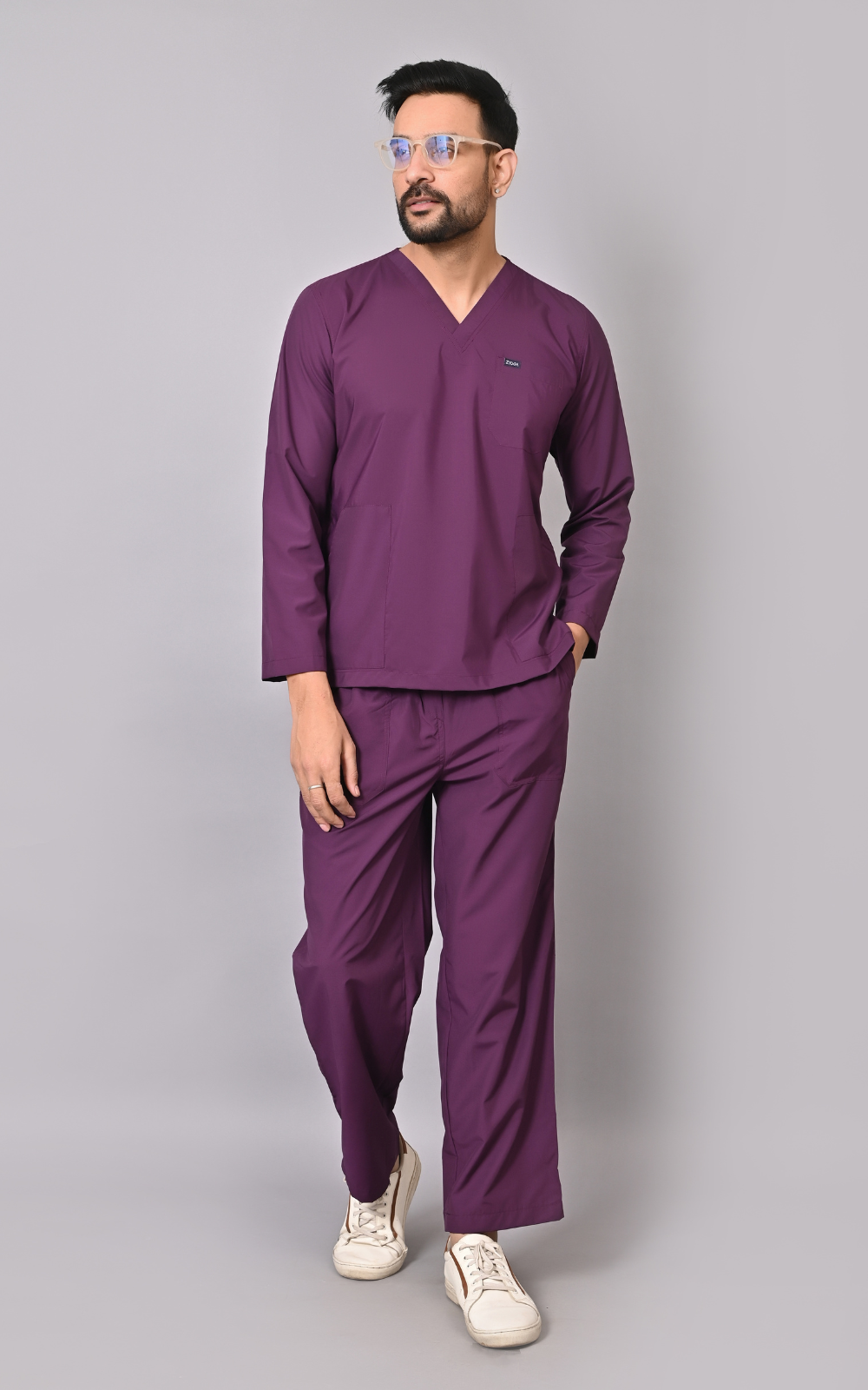 Men's Classic Full Sleeves ( Wine ) Scrubs