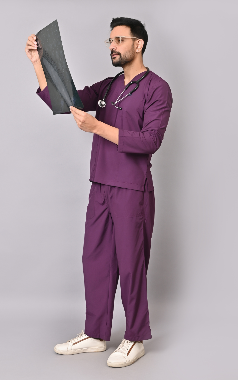 Men's Classic Full Sleeves ( Wine ) Scrubs