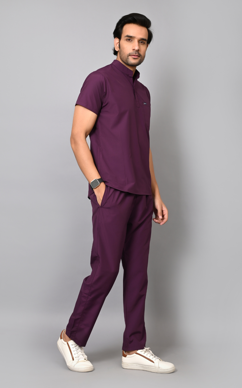 Mens Mandarin Elite Series (Wine) Scrubs