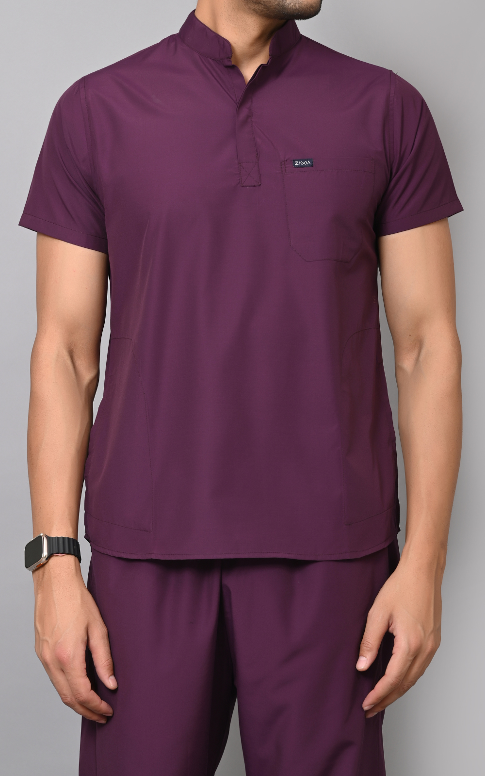 Mens Mandarin Elite Series (Wine) Scrubs