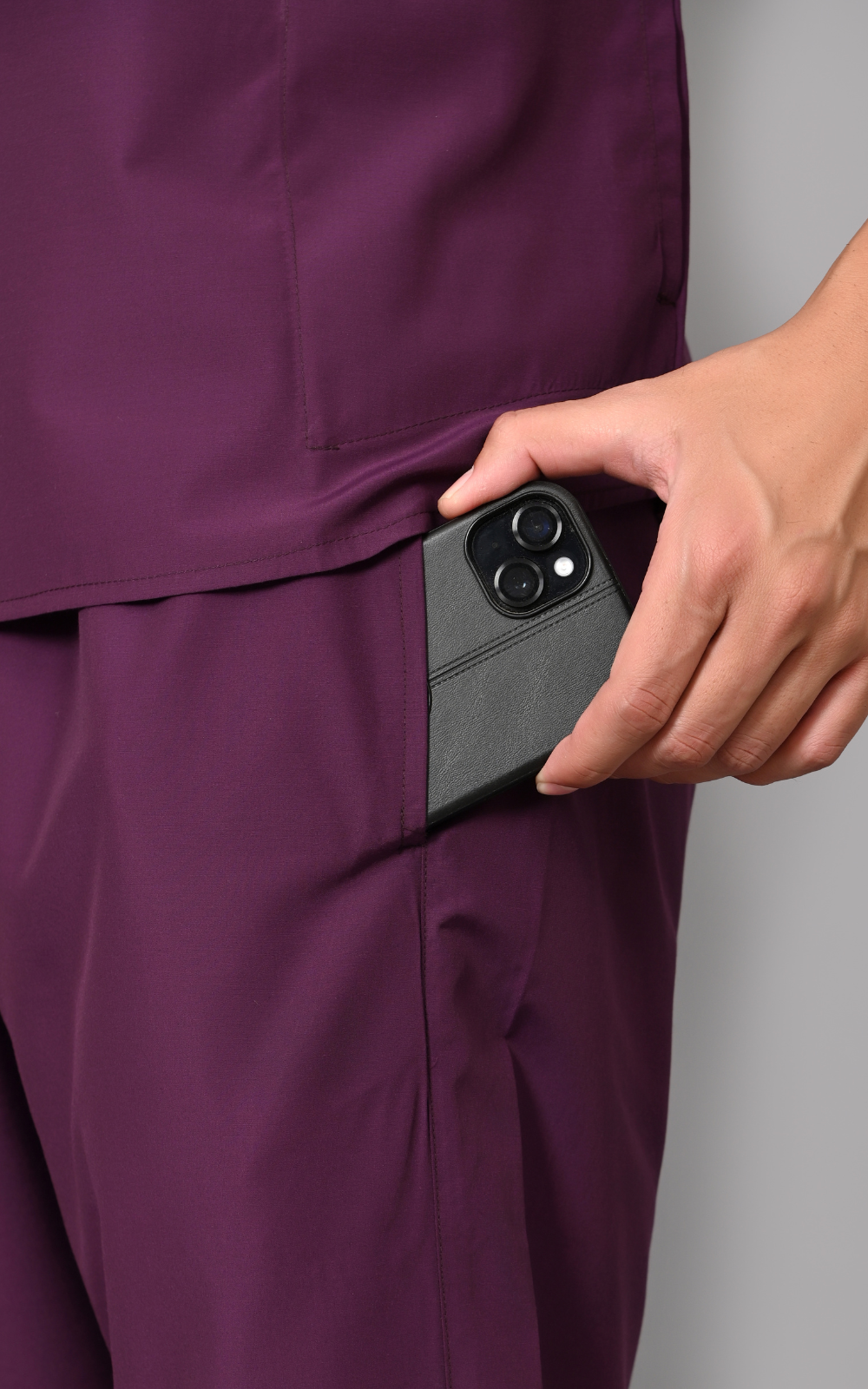 Mens Mandarin Elite Series (Wine) Scrubs