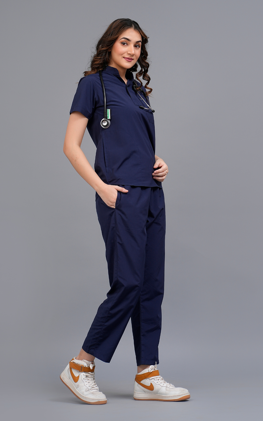 Womens Mandarin Elite Series (Navy Blue) Scrubs