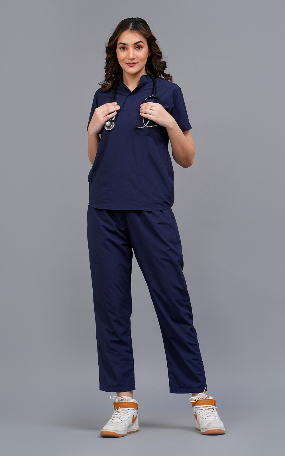 Womens Mandarin Elite Series (Navy Blue) Scrubs