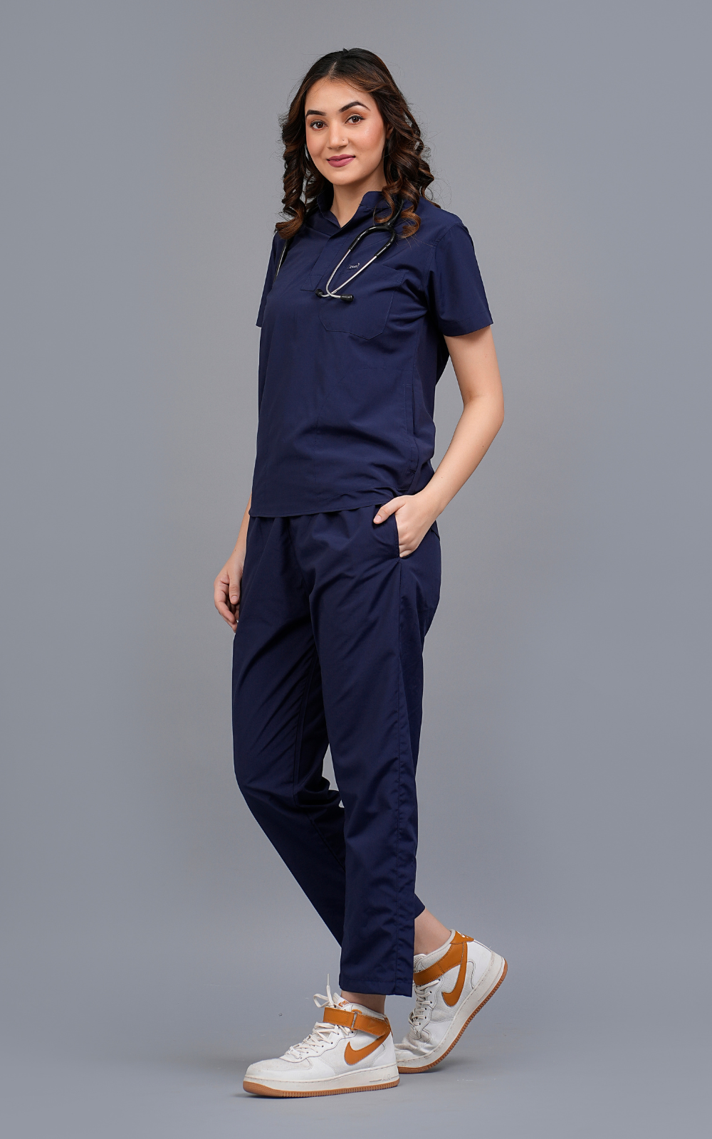 Womens Mandarin Elite Series (Navy Blue) Scrubs