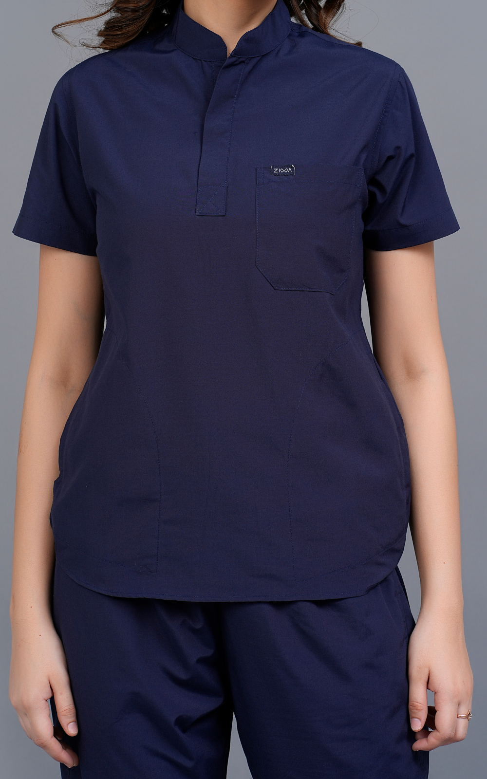 Womens Mandarin Elite Series (Navy Blue) Scrubs
