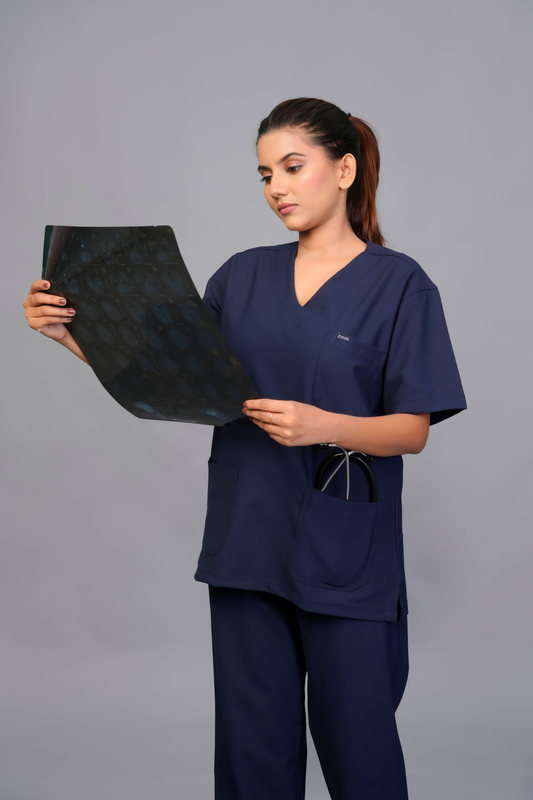 ZIVA EliteStretch womens ( Navy Blue  ) 4-Way Stretch Scrubs