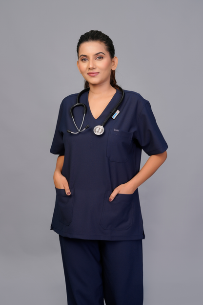 ZIVA EliteStretch womens ( Navy Blue  ) 4-Way Stretch Scrubs