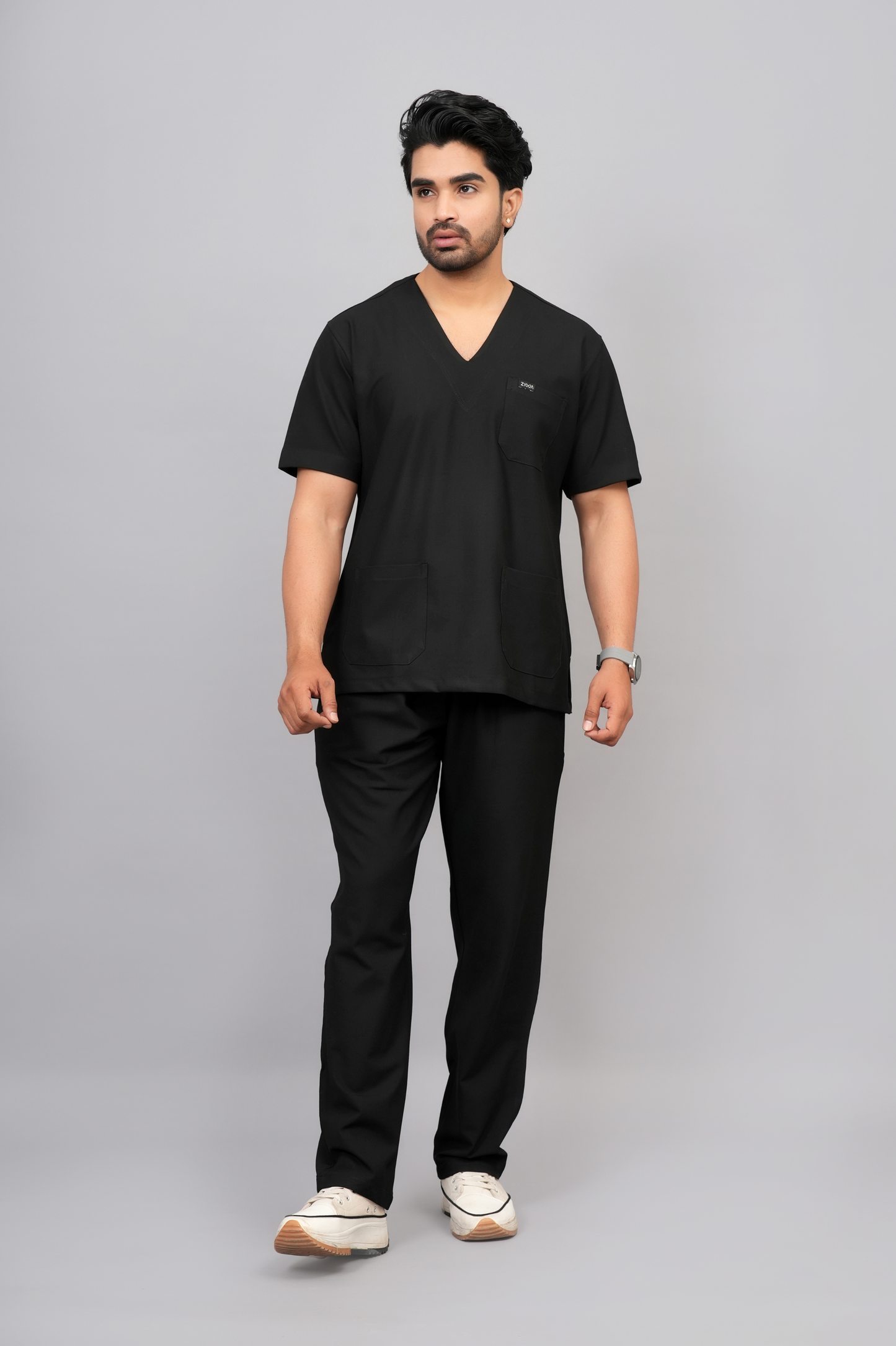 ZIVA EliteStretch men's ( black ) 4-Way Stretch Scrubs