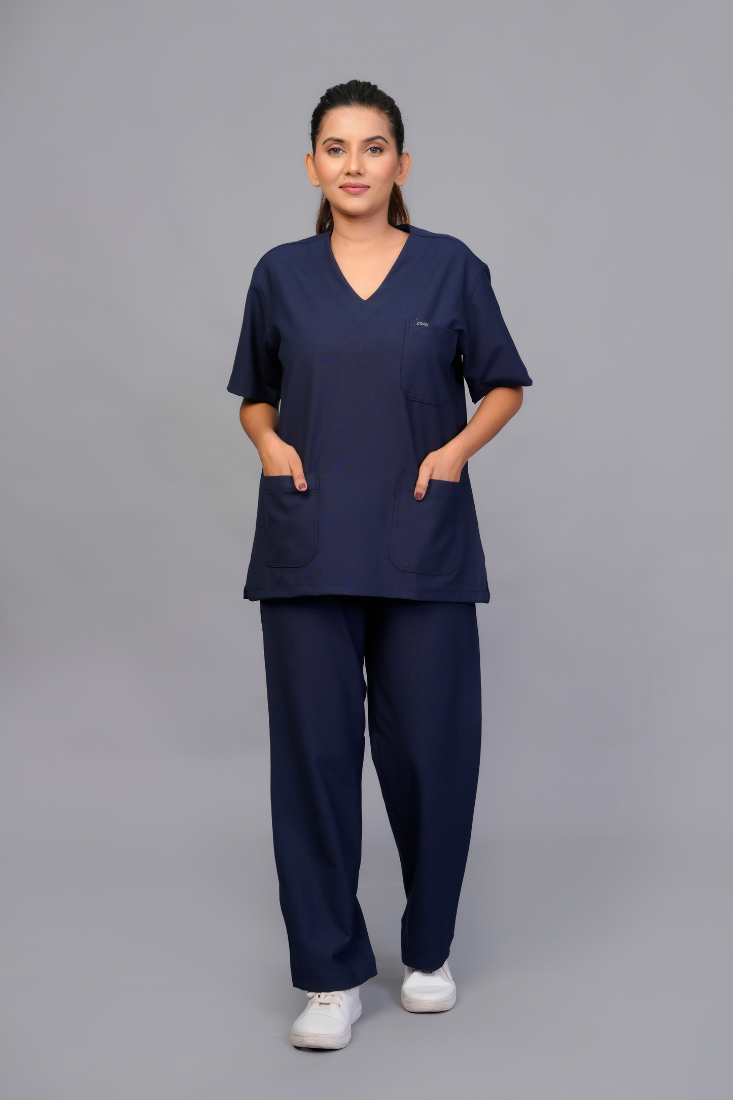 ZIVA EliteStretch womens ( Navy Blue  ) 4-Way Stretch Scrubs