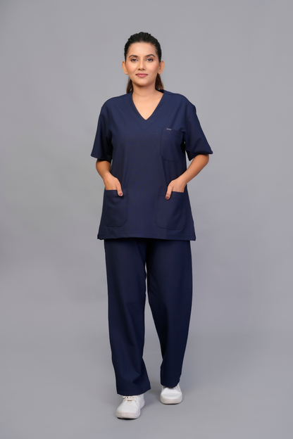 ZIVA EliteStretch womens ( Navy Blue  ) 4-Way Stretch Scrubs