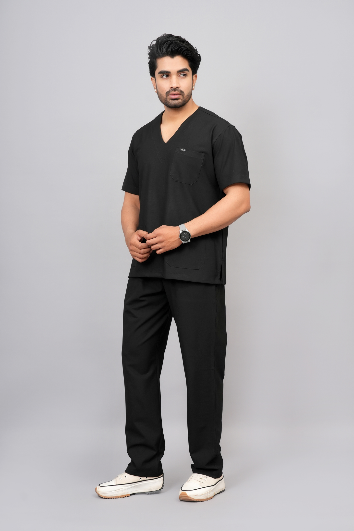 ZIVA EliteStretch men's ( black ) 4-Way Stretch Scrubs