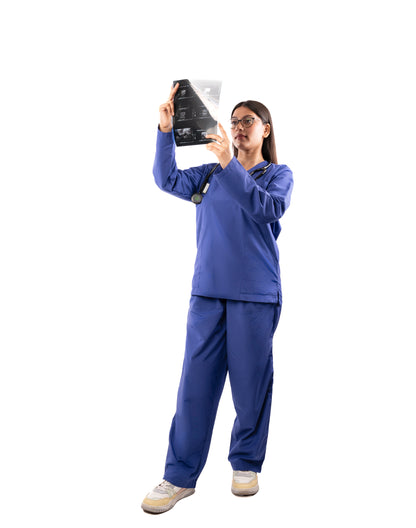 Women's Classic Full Sleeves ( Royal Blue ) Scrubs