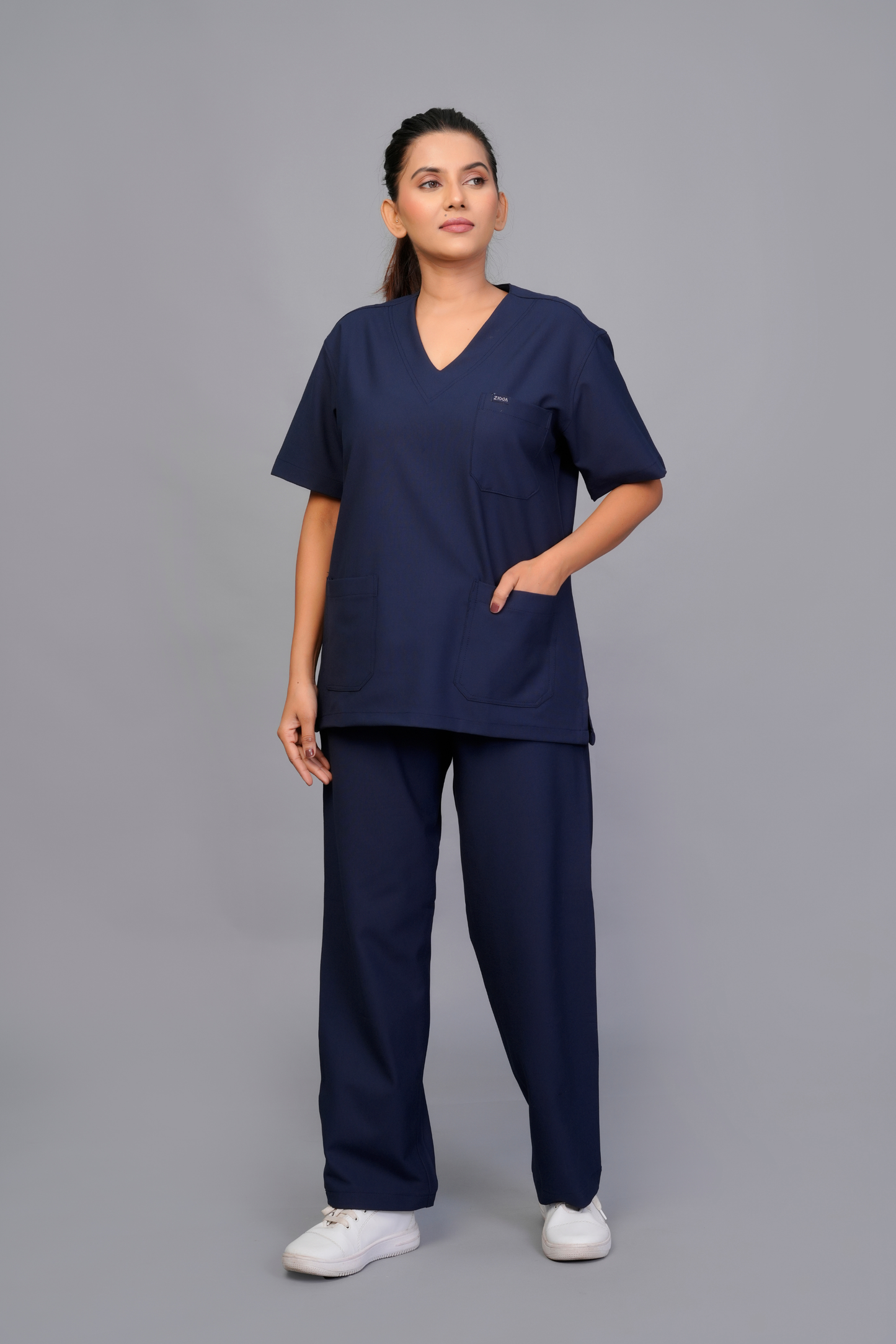 ZIVA EliteStretch womens ( Navy Blue  ) 4-Way Stretch Scrubs