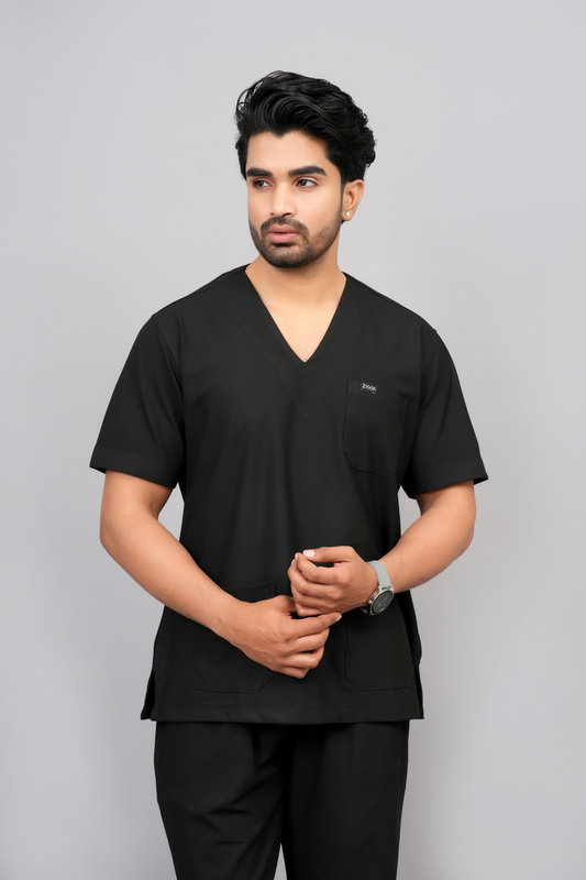 ZIVA EliteStretch men's ( black ) 4-Way Stretch Scrubs
