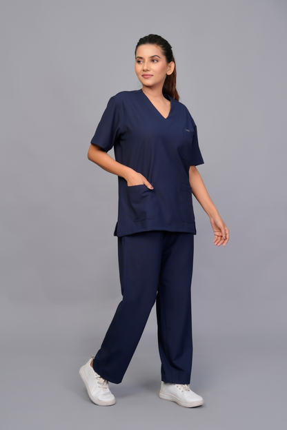 ZIVA EliteStretch womens ( Navy Blue  ) 4-Way Stretch Scrubs