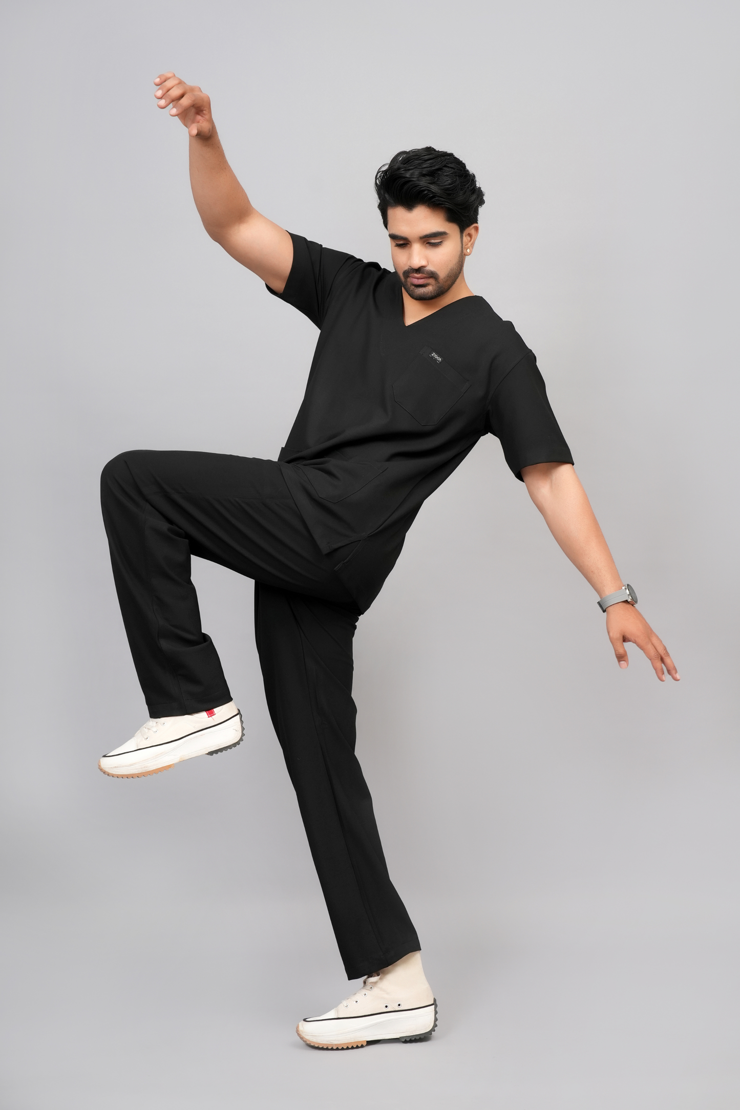 ZIVA EliteStretch men's ( black ) 4-Way Stretch Scrubs