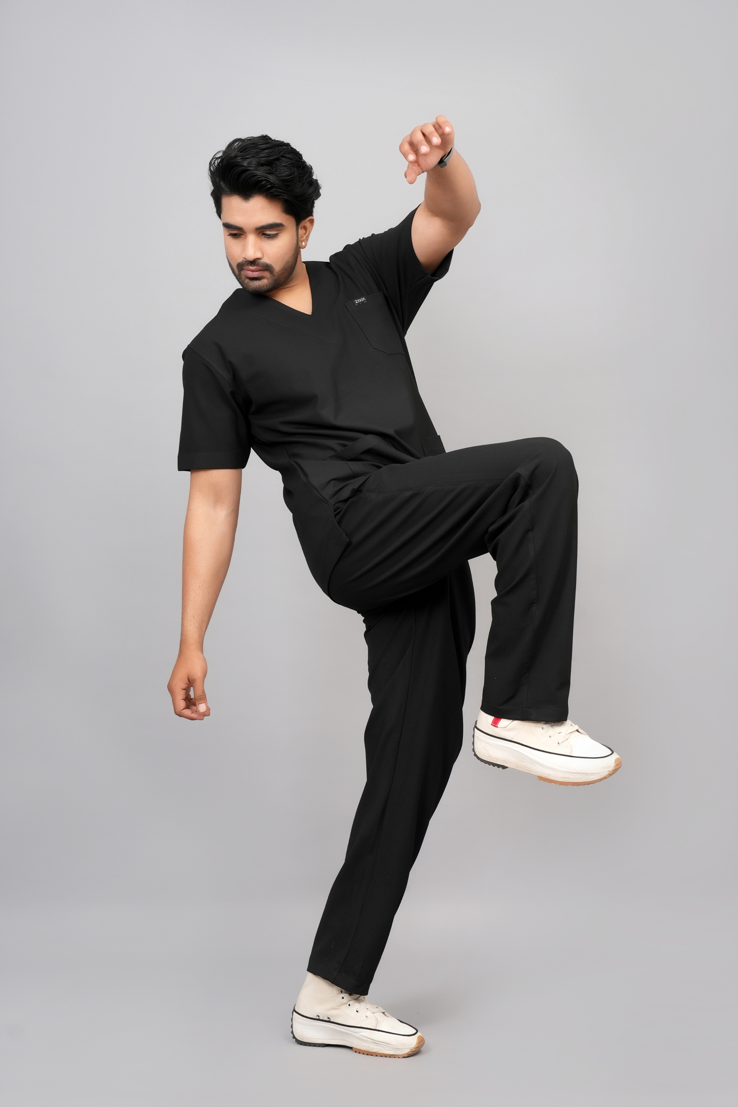 ZIVA EliteStretch men's ( black ) 4-Way Stretch Scrubs