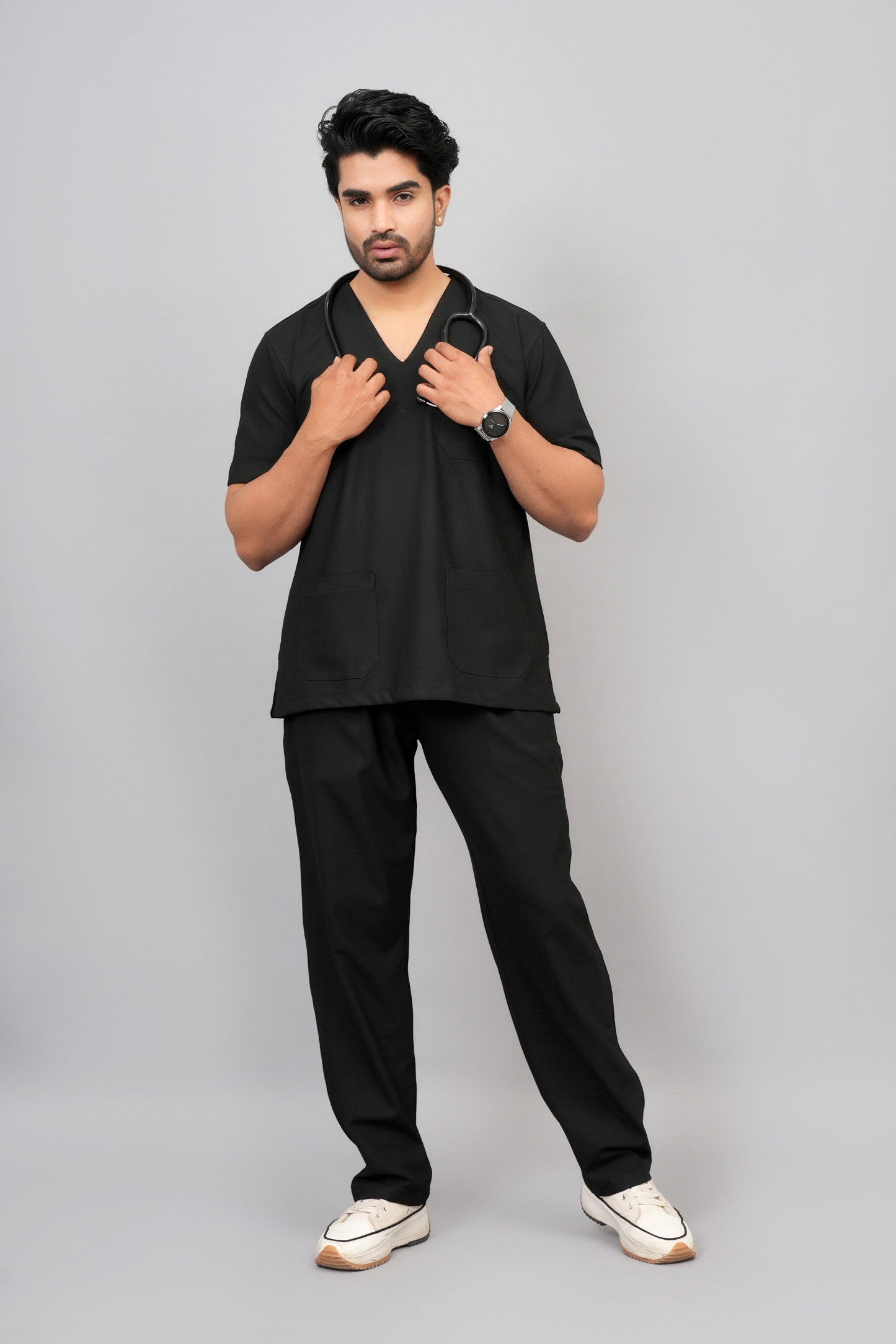 ZIVA EliteStretch men's ( black ) 4-Way Stretch Scrubs