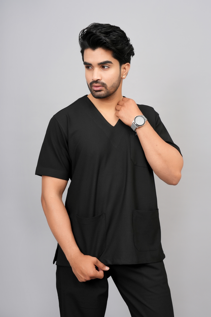 ZIVA EliteStretch men's ( black ) 4-Way Stretch Scrubs