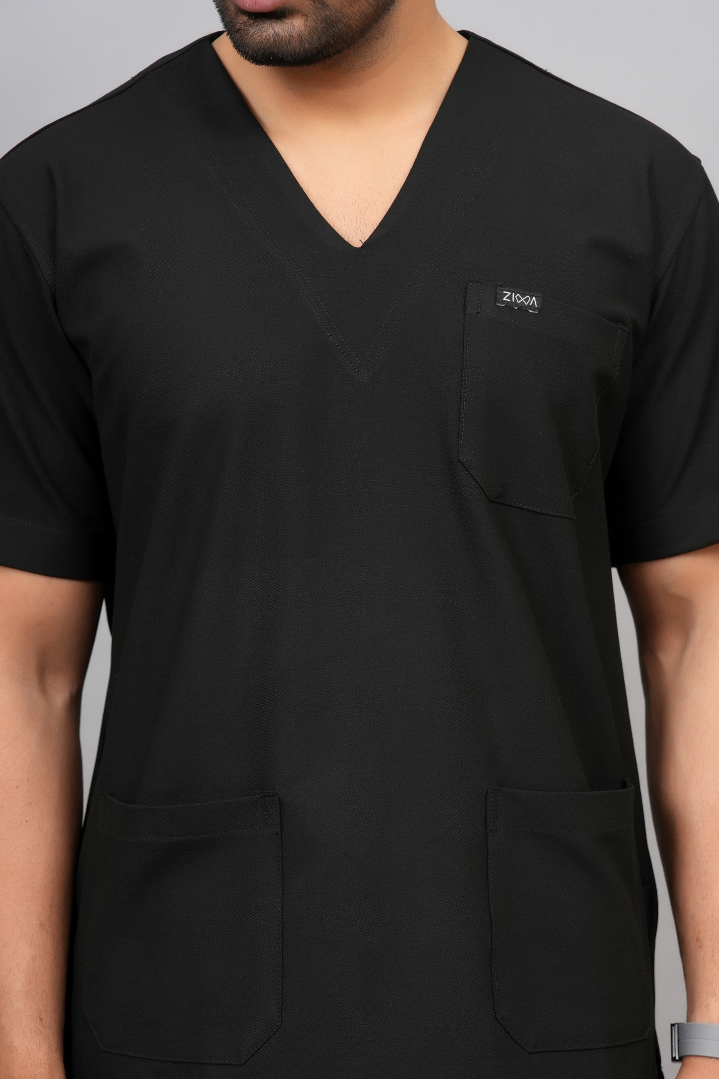 ZIVA EliteStretch men's ( black ) 4-Way Stretch Scrubs