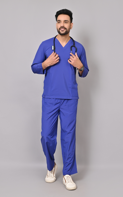Men's Classic Full Sleeves ( Royal Blue ) Scrubs