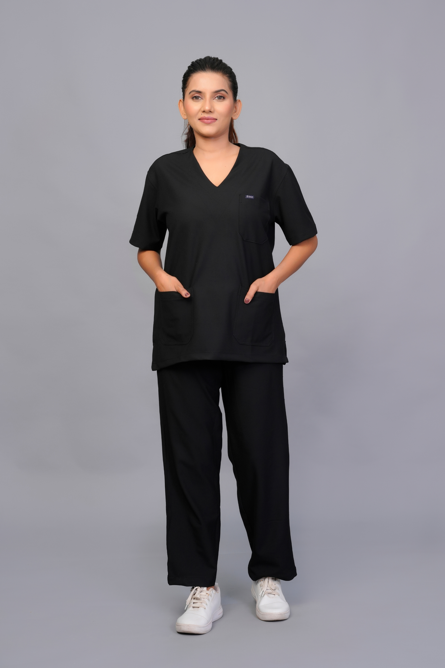ZIVA EliteStretch womens ( black ) 4-Way Stretch Scrubs