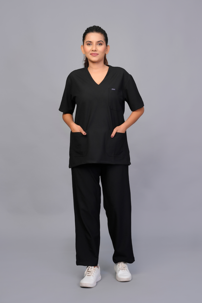 ZIVA EliteStretch womens ( black ) 4-Way Stretch Scrubs