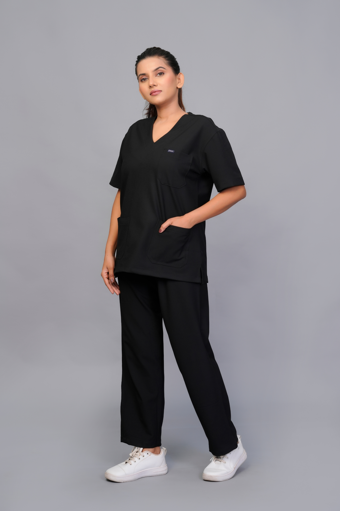 ZIVA EliteStretch womens ( black ) 4-Way Stretch Scrubs