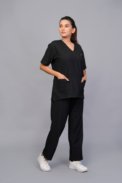 ZIVA EliteStretch womens ( black ) 4-Way Stretch Scrubs