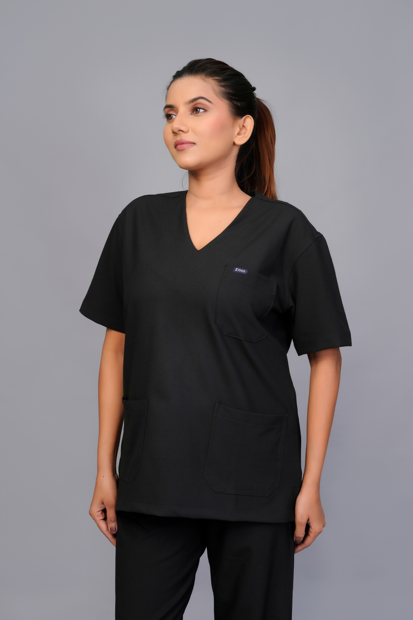 ZIVA EliteStretch womens ( black ) 4-Way Stretch Scrubs