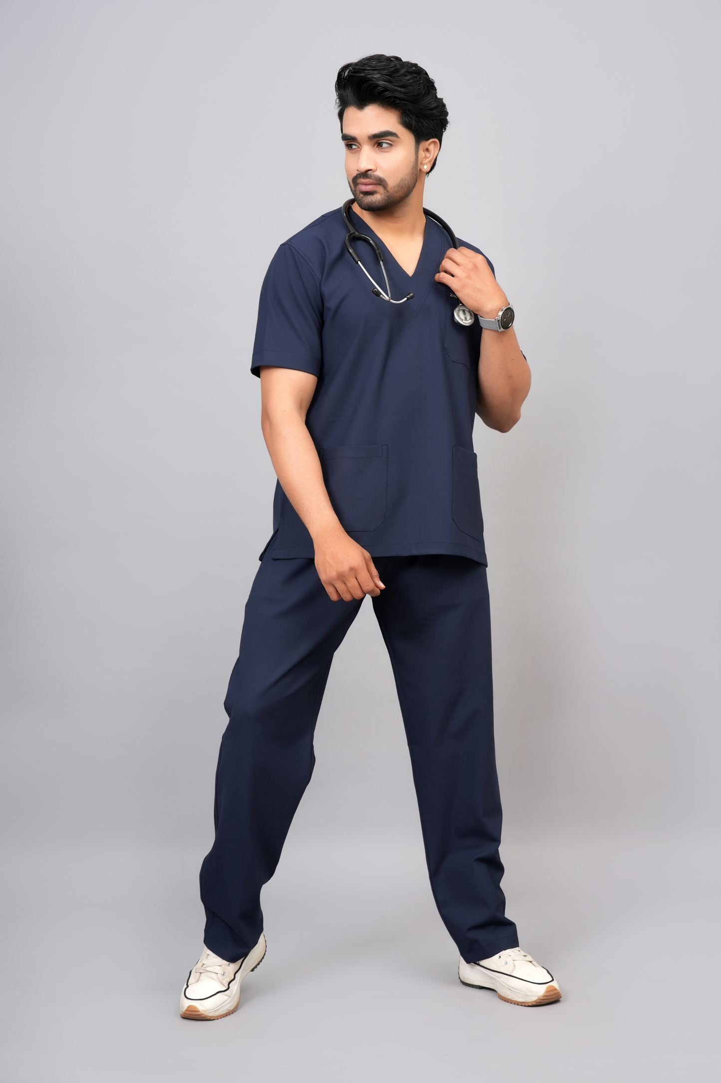 ZIVA EliteStretch men's ( Navy Blue  ) 4-Way Stretch Scrubs