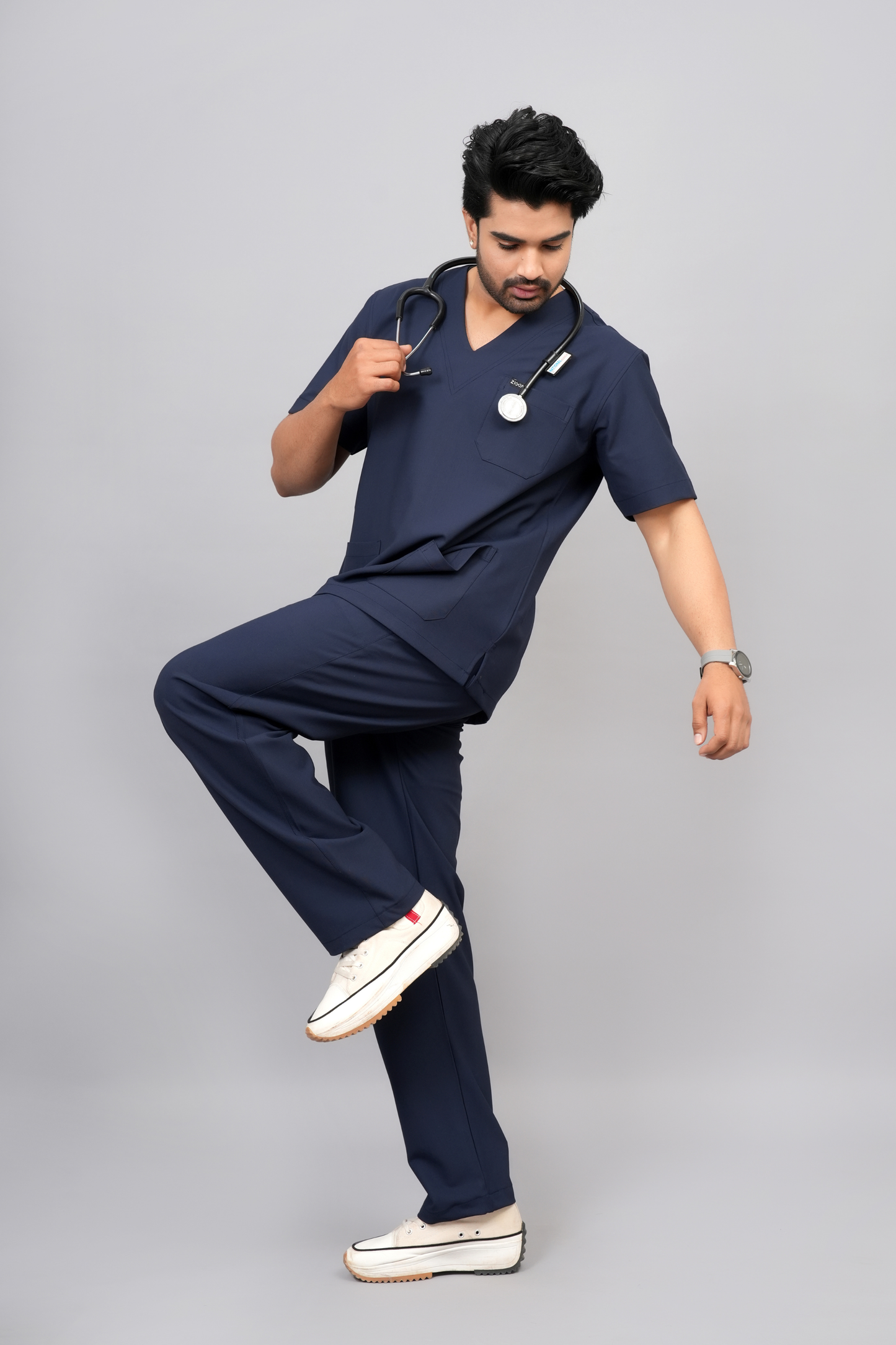 ZIVA EliteStretch men's ( Navy Blue  ) 4-Way Stretch Scrubs