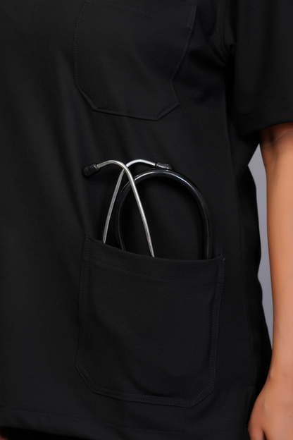 ZIVA EliteStretch womens ( black ) 4-Way Stretch Scrubs