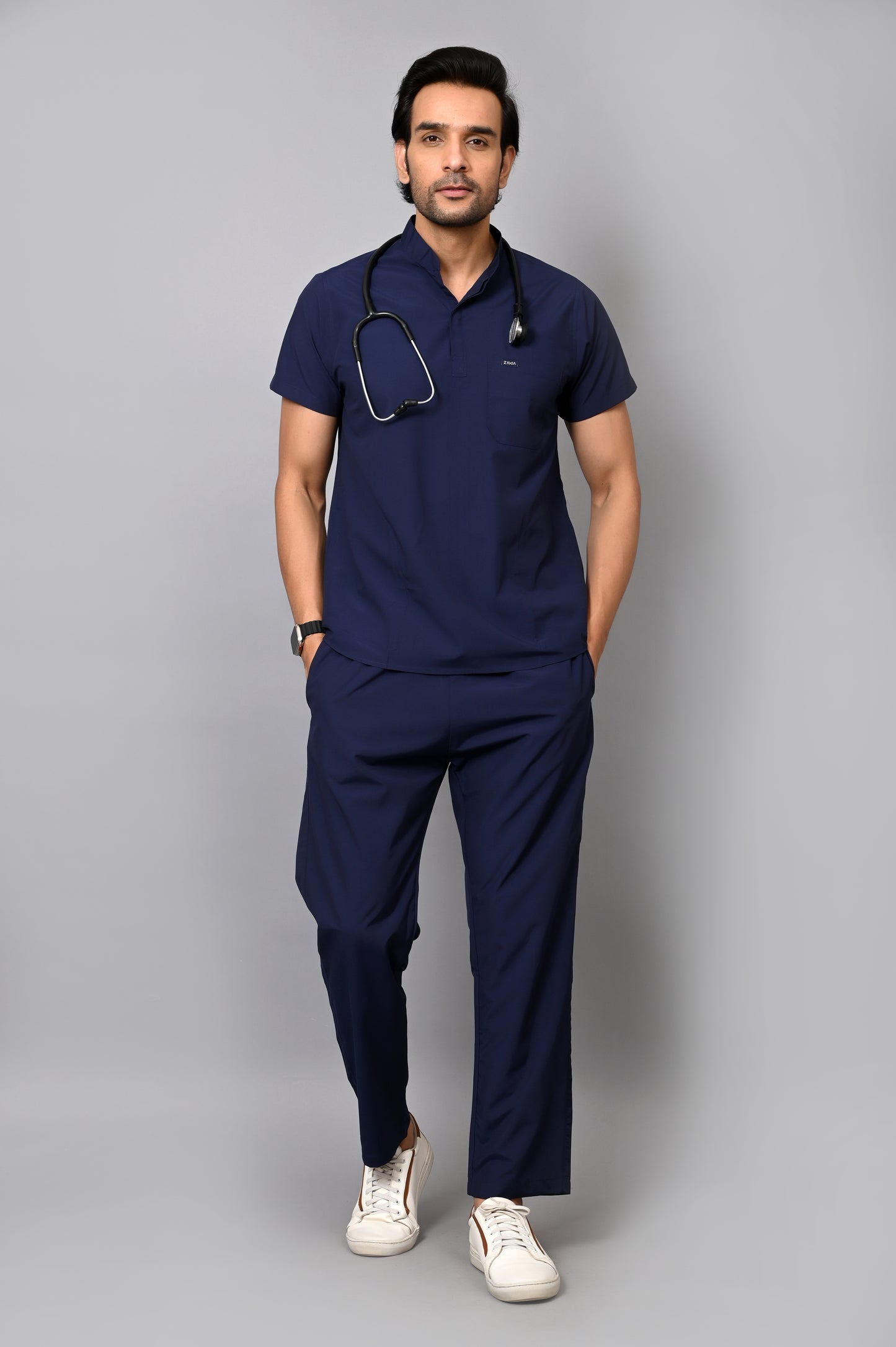 Mens Mandarin Elite Series (Navy Blue) Scrubs