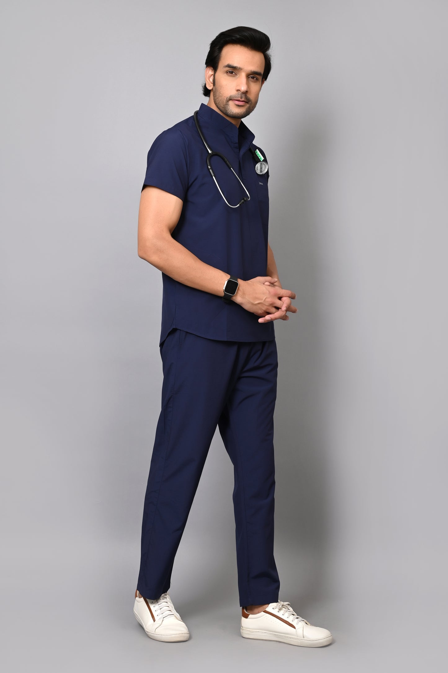 Mens Mandarin Elite Series (Navy Blue) Scrubs