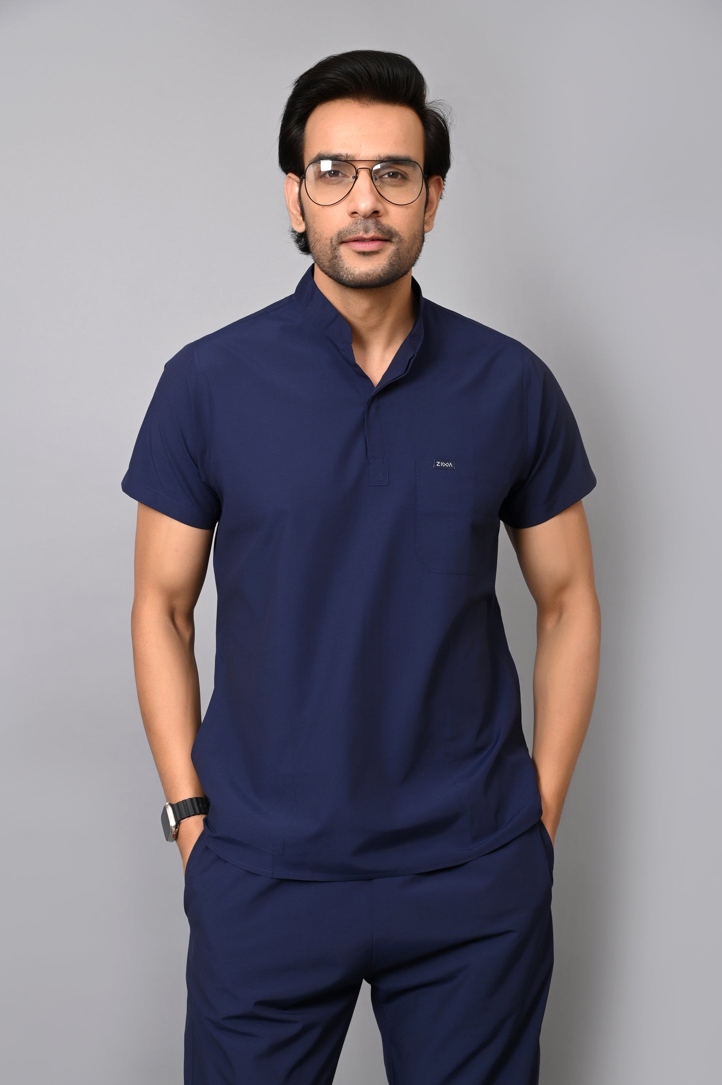 Mens Mandarin Elite Series (Navy Blue) Scrubs