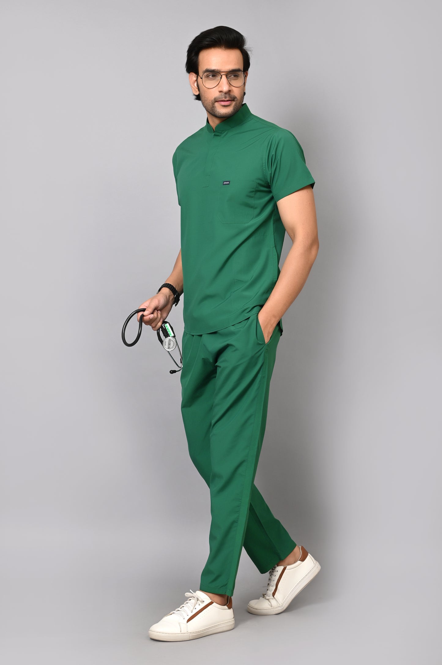 Mens Mandarin Elite Series (⁠Hospital Green) Scrubs