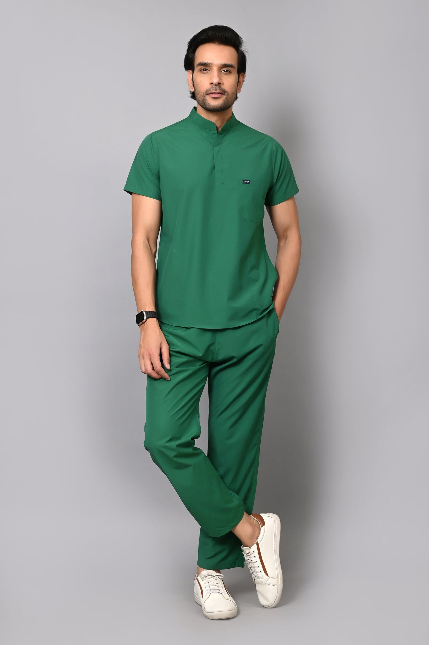 Mens Mandarin Elite Series (⁠Hospital Green) Scrubs