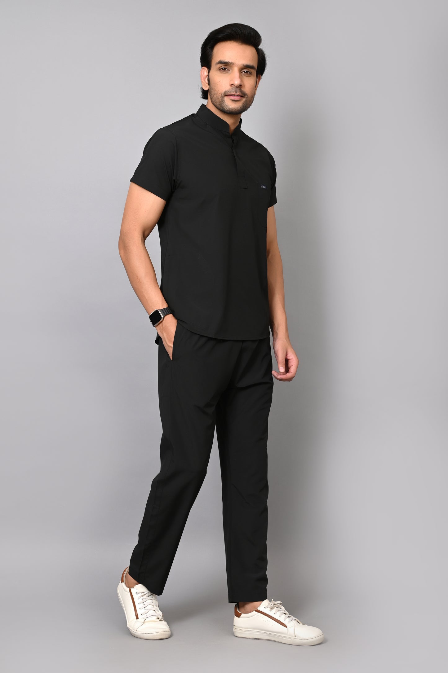 Mens Mandarin Elite Series (Black) Scrubs