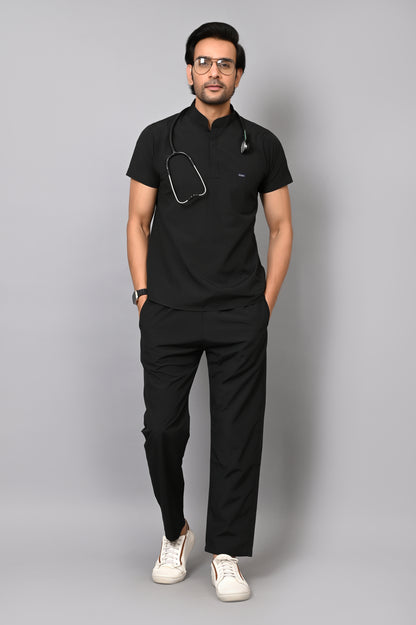 Mens Mandarin Elite Series (Black) Scrubs