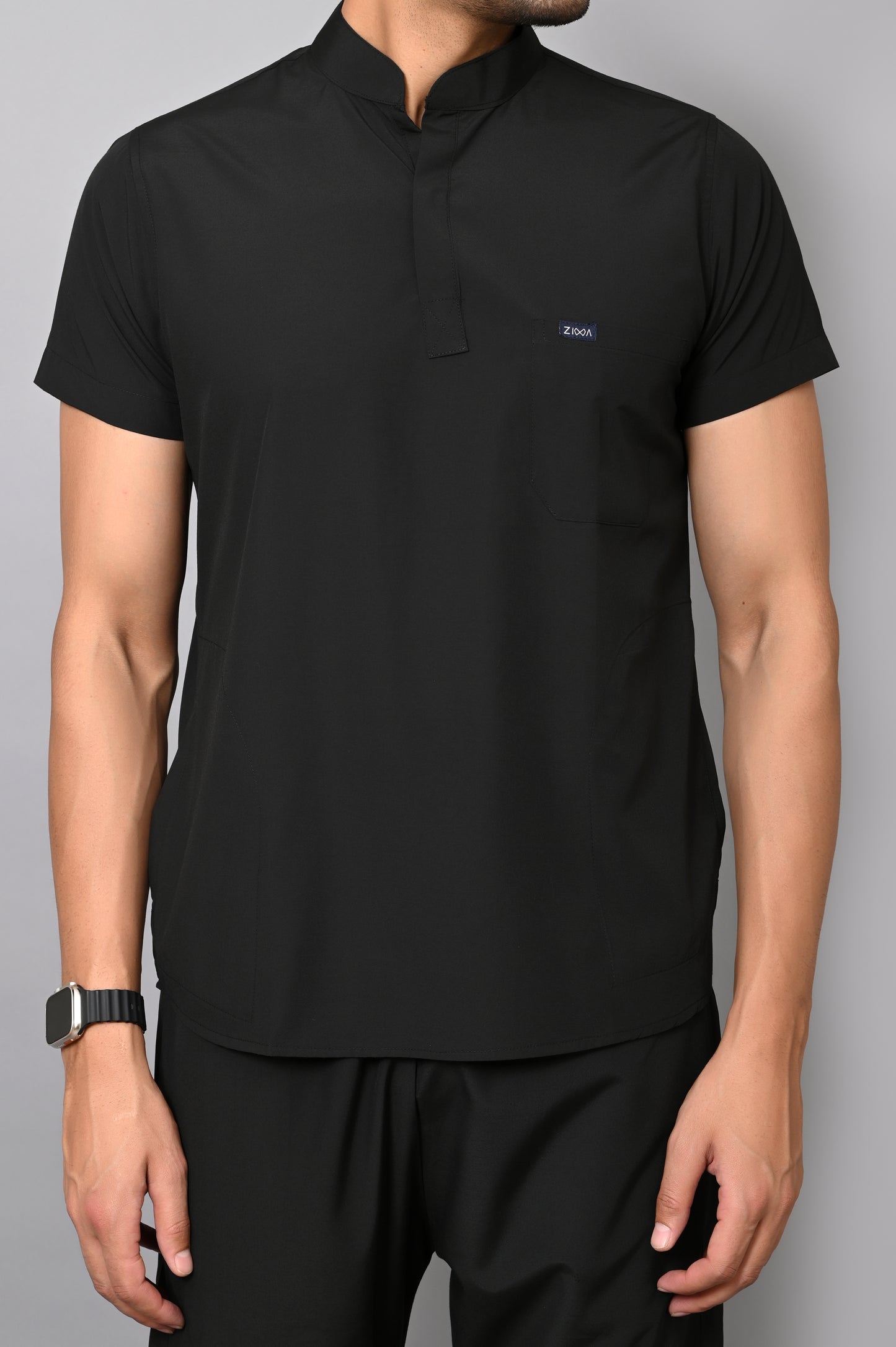 Mens Mandarin Elite Series (Black) Scrubs