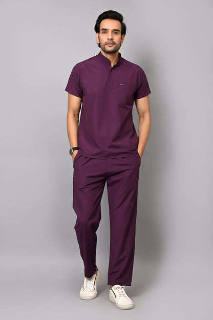 Mens Mandarin Elite Series (Wine) Scrubs